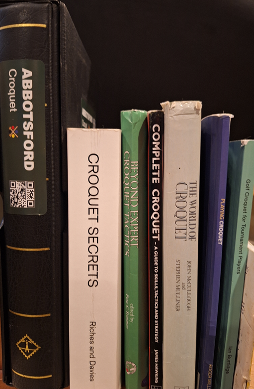 The club's collection of croquet reference books and guides